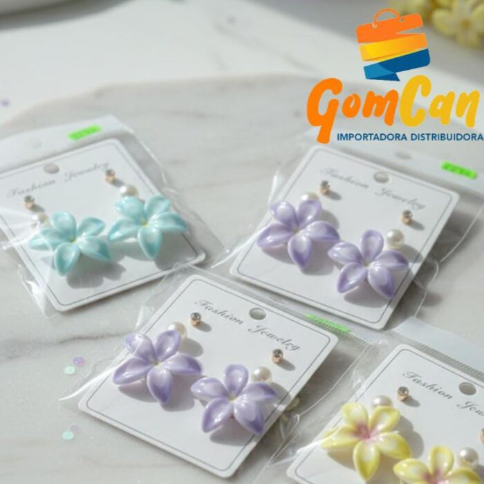 Aretes rosa petalos 0020